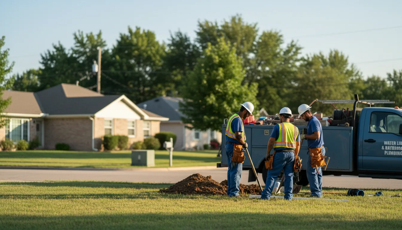 Residential water line and bathroom plumbing service in Forest, IN
